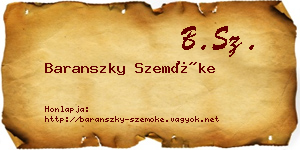 Baranszky Szemőke névjegykártya